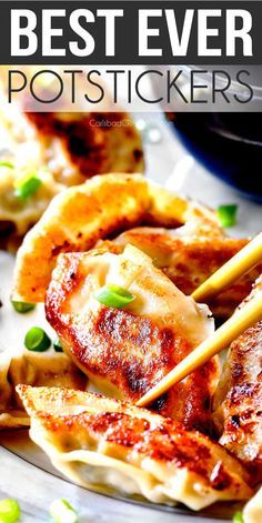 the best ever pot stickers are made with chicken and cheese