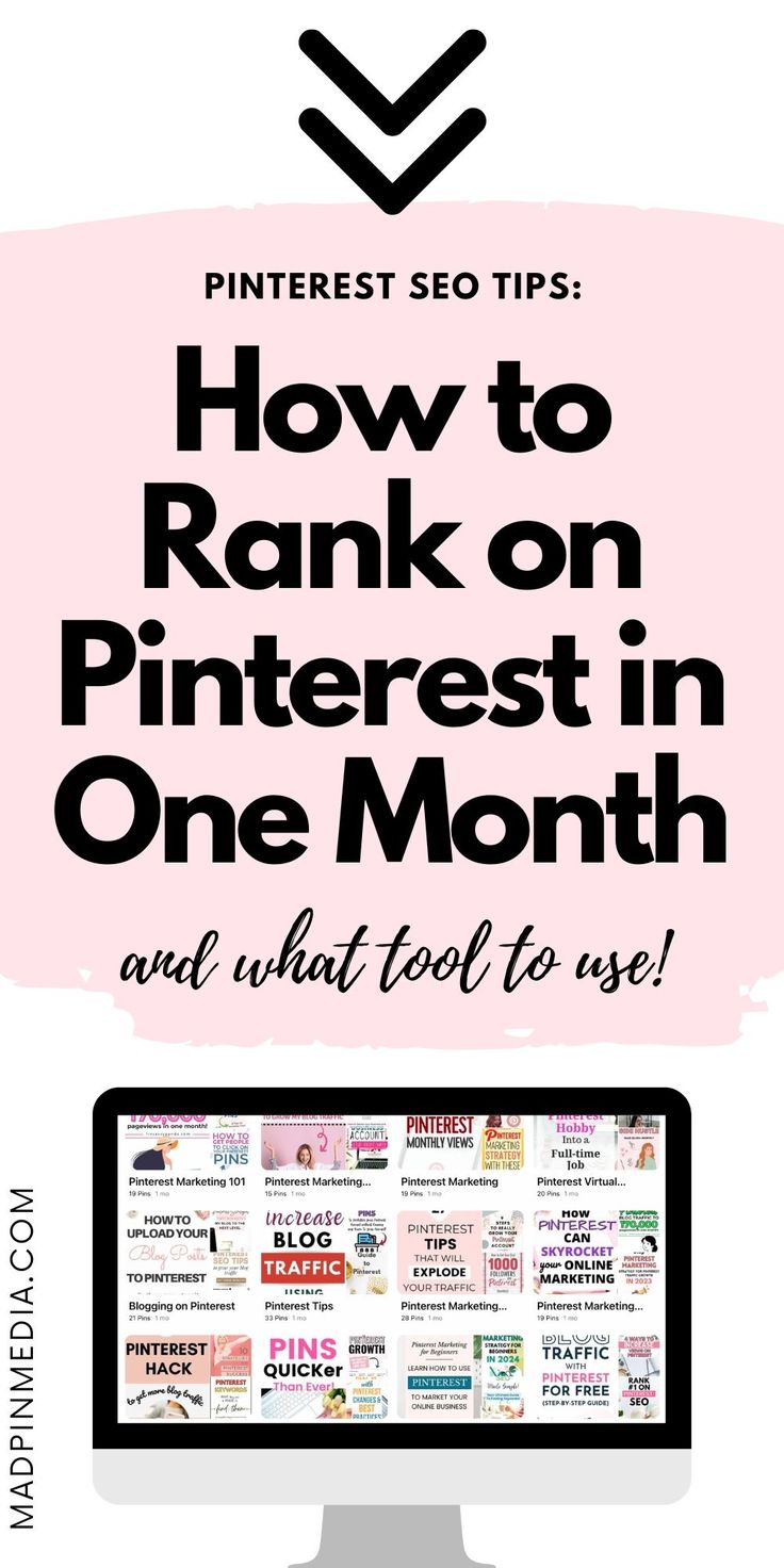 a computer screen with the words how to rank on pinterest in one month