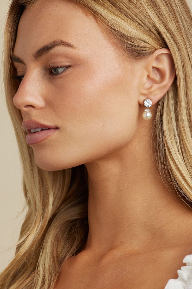 Gorgeous classic stud earring! Pairs perfectly with our Forever Bracelet. Untamed Petals, Forever Bracelet, Wedding Board, Cz Stone, Stud Earring, Base Metal, Stud Earrings, Rose Gold, Bracelet