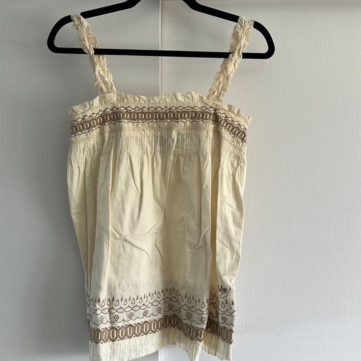 New Size Medium Cream With Brown Embroidery #Summertime #Surfergirl Brown Embroidery, Embroidered Tank Top, Embroidered Tank, Surfer Girl, Billabong, Tank Top, Womens Tops, Size Medium, Tank Tops