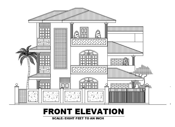 the front elevation of an apartment building