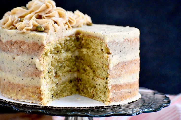 a close up of a cake on a plate