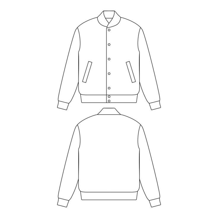 a drawing of a jacket with buttons on the front and back