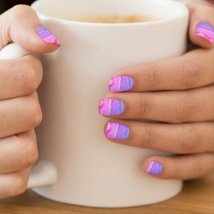 Bright Summer Acrylic Nails, Geometric Nail Art, Minx Nails, Purple Nail, Geometric Nail, Pink Nail Art, Summer Acrylic Nails, Nail Art Kit, Pink Nail