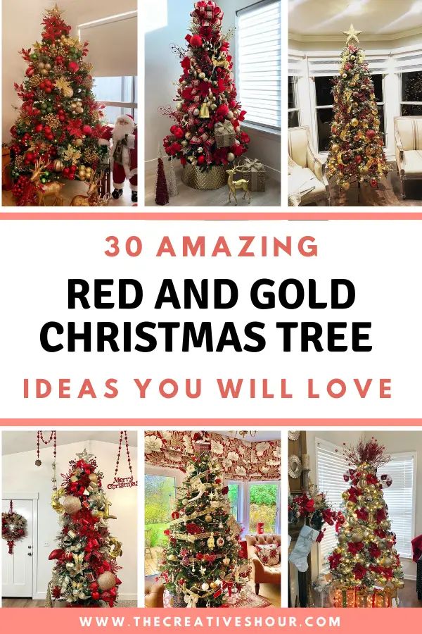 red and gold christmas trees Gold Silver And Red Christmas Tree, Tree Decorating Ideas Simple, Gold Christmas Tree Ideas, Christmas Decoration Storage, Christmas Candles Diy, Red And Gold Christmas, Gold Christmas Tree Decorations, Red And Gold Christmas Tree, Slim Christmas Tree