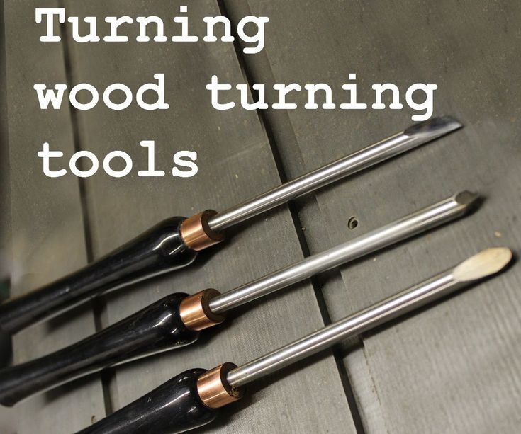 there are four tools on the table with words that read, turning wood turning tools