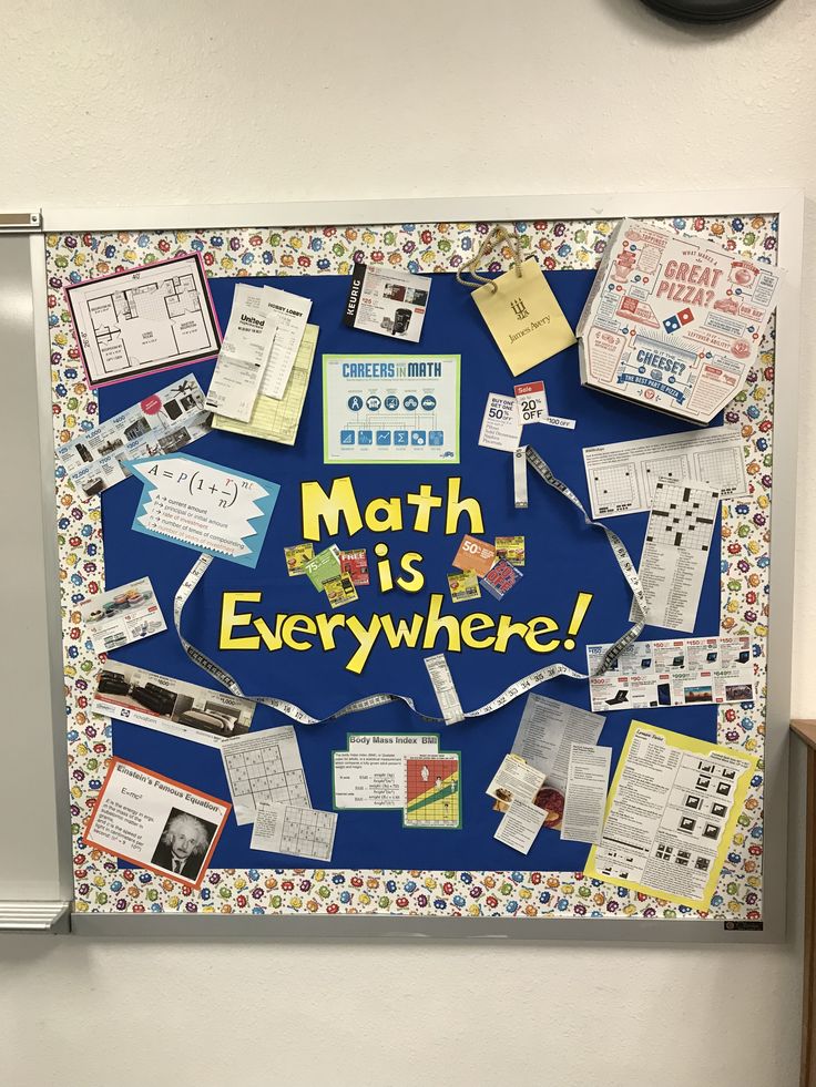 a bulletin board that says math is everywhere