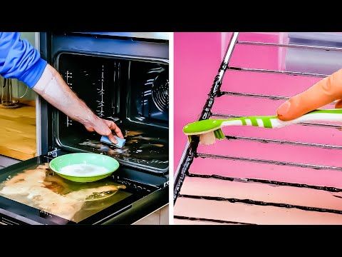 two pictures side by side, one with an oven and the other with food cooking in it