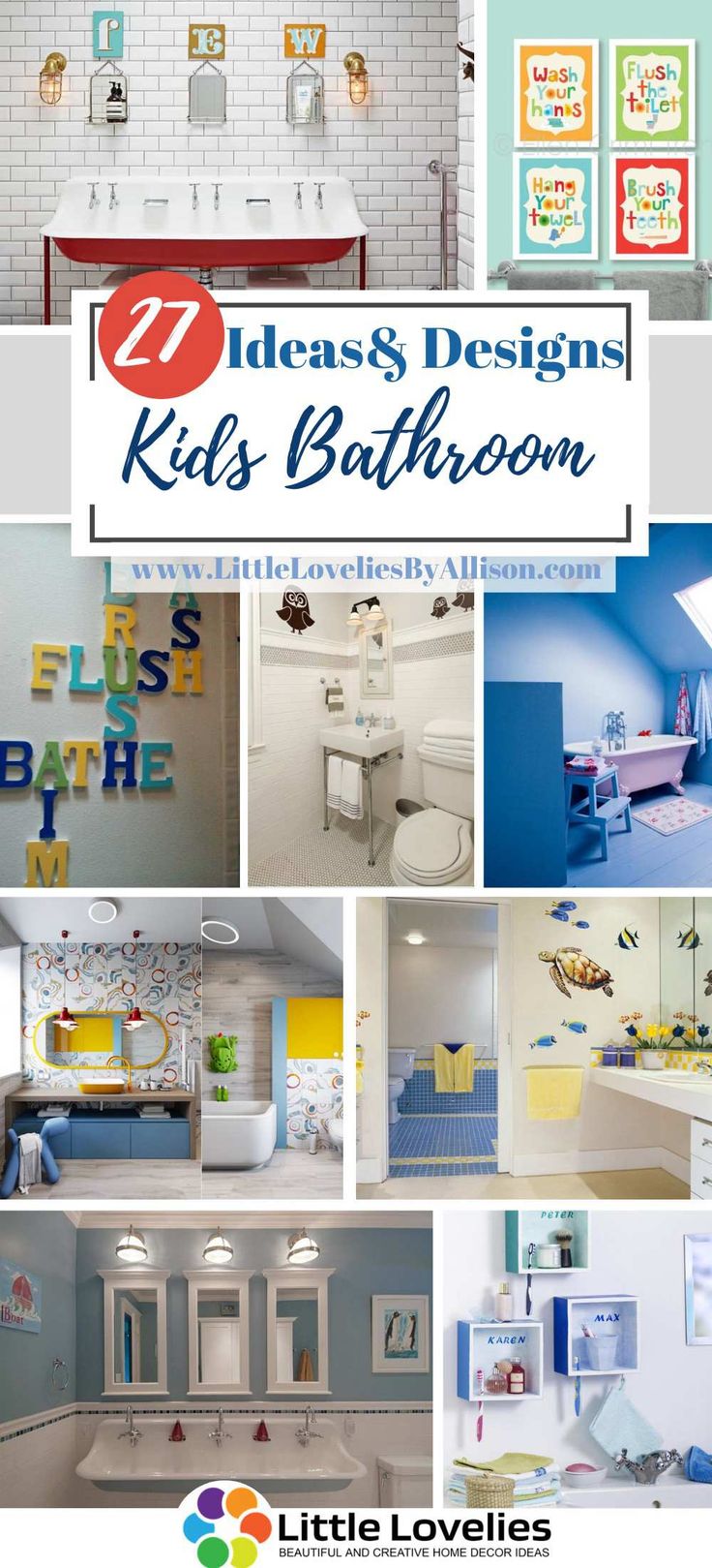 These kids’ bathroom ideas will make everyone want to take a piece of inspiration from you! The Idea Behind Designing A Good Kids Bathroom Kids are very bubbly and fun, which is the ultimate inspiration for you to design your kid’s bathroom accordingly! A fun color scheme along with an interplay of interesting accessories does the trick. Stay tuned as we introduce you to some exciting kids’ bathroom ideas that #KidsBathroom Kids Bathroom Remodel Ideas, Kids Bathroom Paint Ideas, Kid And Guest Bathroom Ideas, Kids Bathroom Inspiration, Boy Bathroom Ideas Kid, Boys Bathroom Ideas Kid Decor, Baby Boy Bathroom Ideas, Kid Bathroom Remodel, Kid Friendly Bathroom Ideas