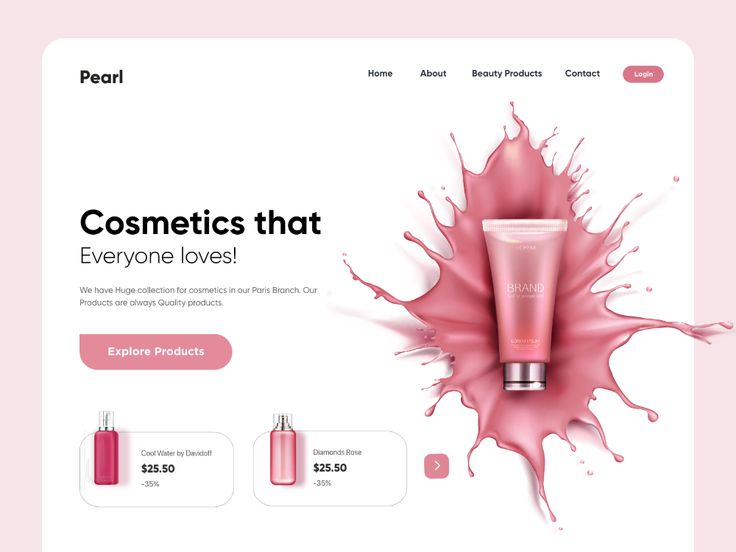 the website is designed to look like cosmetics