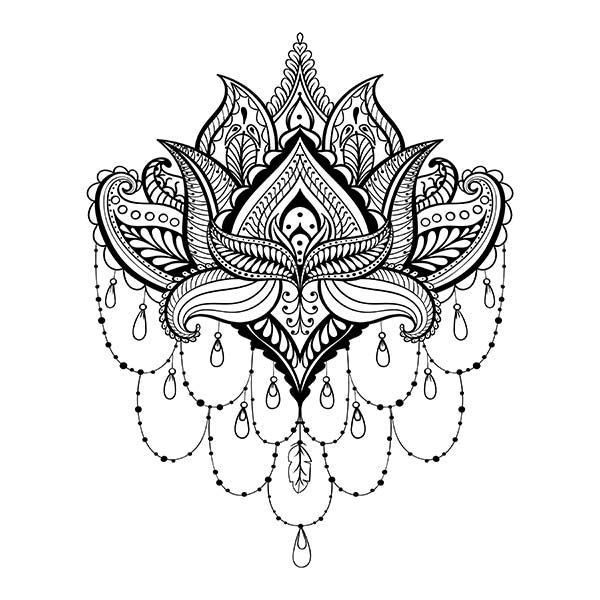 a drawing of a chandelier with drops on it