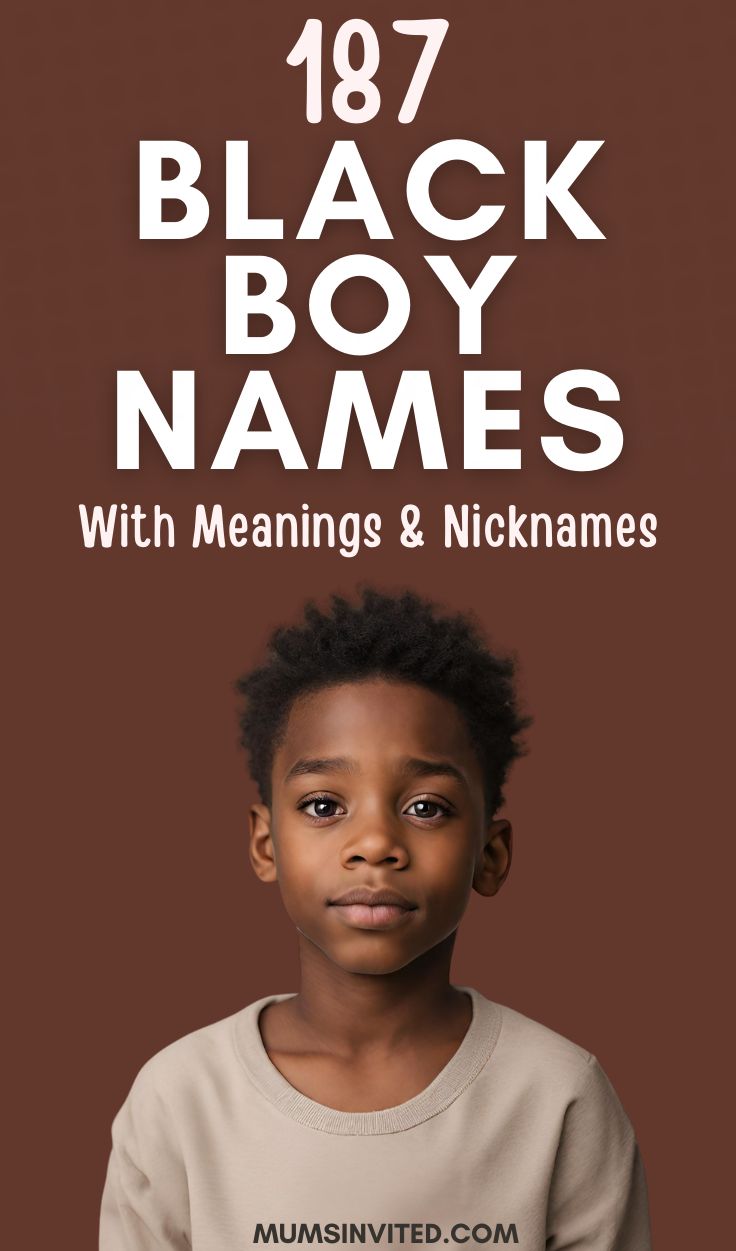 Choose a cute yet strong Black boy name for your little man from this list of rare, uncommon, & totally cool Black baby boy names specially curated for the African American. Blending biblical, cultural, & contemporary influences, these badass Black boy name ideas go beyond familiar black boy names to give your child a unique identity. Find the perfect rare Black boy name and its powerful meaning! African Boy Names, Boy Middle Names Unique, Black Baby Boy Names, African American Names, American Boy Names, Baby Boy Middle Names, Boy Name Ideas, Black Boy Names, Black Man Names