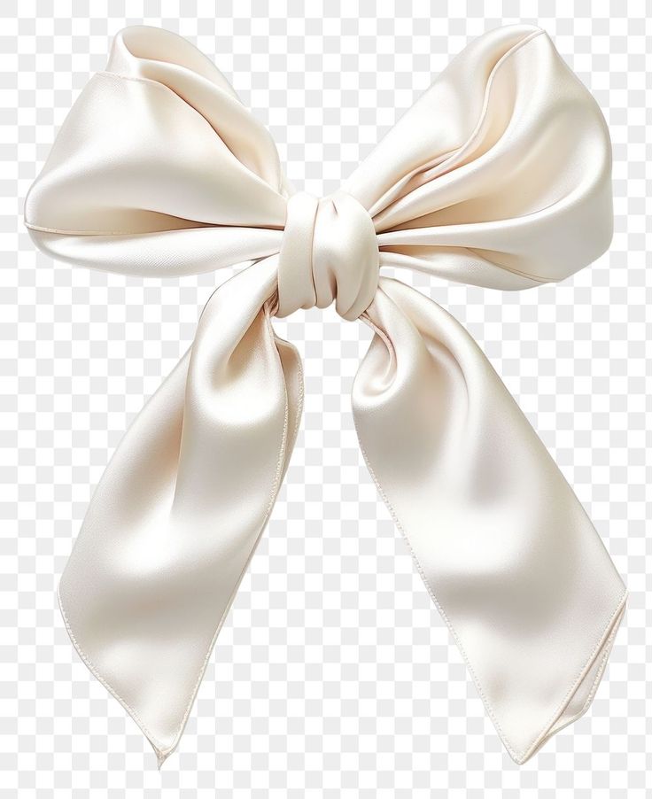 a white bow on a transparent background