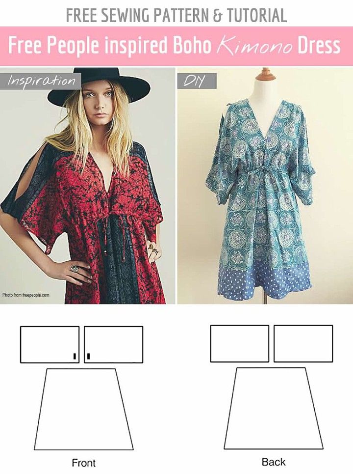 the free sewing pattern for this dress is easy to sew