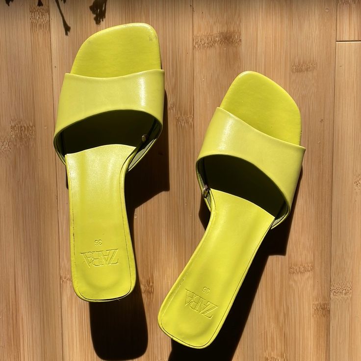 Adorable Heels Brand New From Zara Zara Shoes, Green Yellow, Zara, Size 6, Brand New, Heels, Yellow, Green, Women Shopping