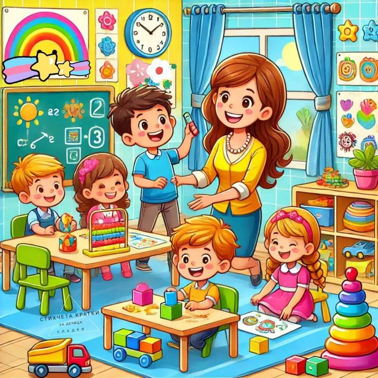 a group of children in a room with a teacher