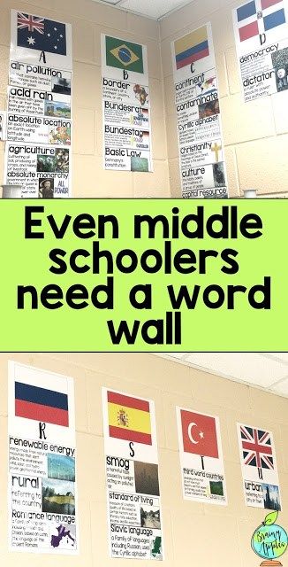 the words even middle schoolers need a word wall