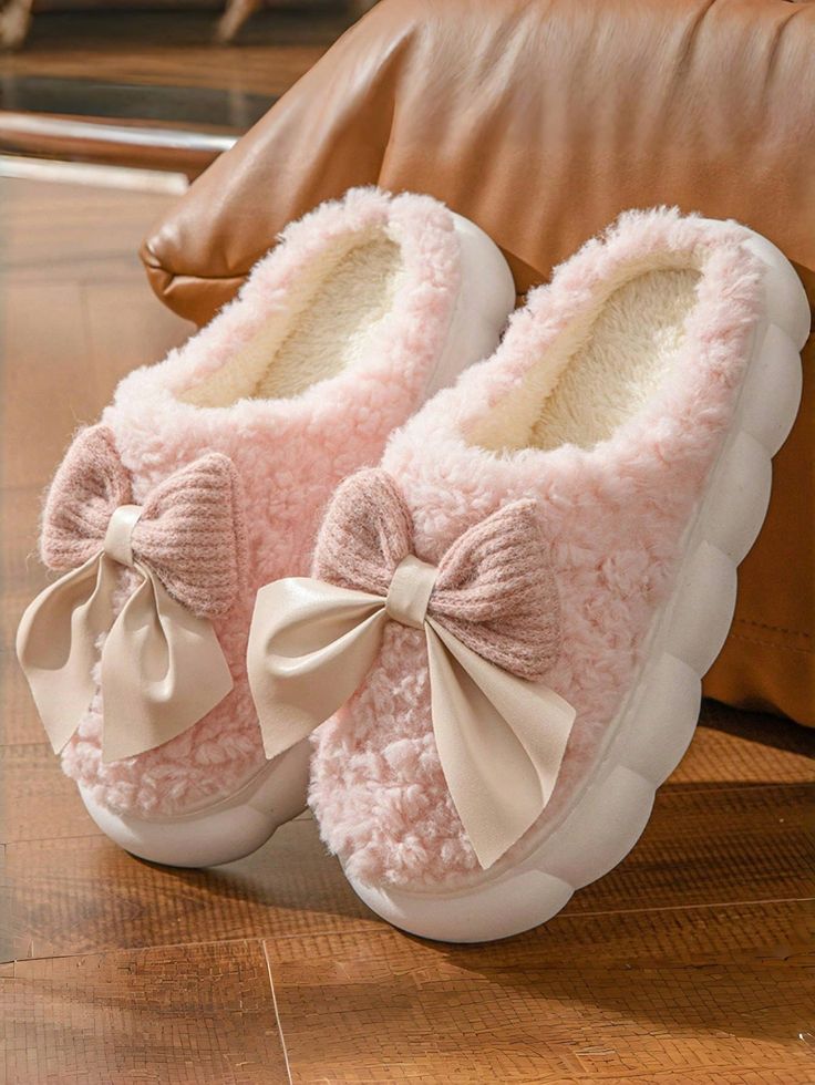 Bag With Bow Tie, Indoor Women's Home Shoes, Warm Home Shoes Pink Preppy        Women Shoes, size features are:Bust: ,Length: ,Sleeve Length: Bow Slippers, Cozy Slippers, Floral Hair Clip, Cute Slippers, Magic Hair, Butterfly Hair Clip, Winter Slippers, Warm Slippers, Soft Shoes