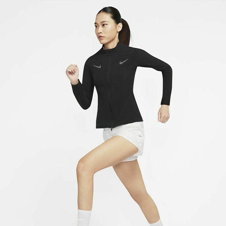 The Nike Jacket Has A Premium Stretch Design That's Perfect For Warm-Ups Or Cooldowns. Its Seam Placement Mimics Running Classics From Nike's Past, While Adjustable Ventilation Puts The Airflow In Your Control Nike Fitted Long Sleeve Outerwear, Nike Tech Jacket, Nike Running Jacket, Nike Quarter Zip, Nike Windrunner, Nike Sportswear Women, Retro Jacket, Womens Windbreaker, Nike Pullover