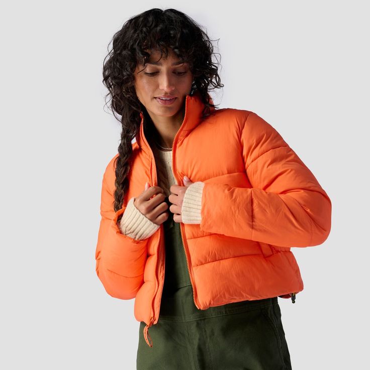 The Stoic Synthetic Insulated Cropped Jacket keeps us warm without the oversized, overwhelming look of a classic winter coat. The cropped silhouette and regular fit keep the shape tight but still layer comfortably with our cozy clothes. Wide baffles keep the synthetic insulation secure, offering heat in even wet winter weather. Casual Cropped Jacket With Ribbed Cuffs For Fall, Winter Outerwear With Ribbed Cuffs For Cold Weather, Fall Puffer Outerwear For Cold Weather, Trendy Relaxed Fit Outerwear For Outdoor, Casual Puffer Jacket For Cold Weather In Fall, Trendy Fall Puffer Jacket For Cold Weather, Casual Fall Puffer Jacket For Cold Weather, Casual Puffer Jacket For Fall, Casual Cropped Winter Jacket