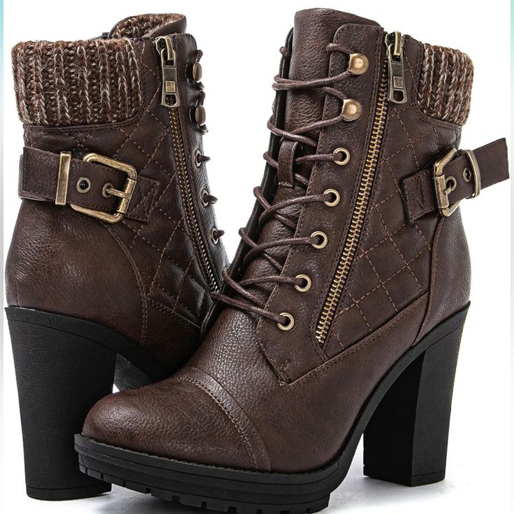 Platform Ankle Boots For Women With Zip Closure 100% Vegan Faux Leather Brand New And Boxed #Boots #Womensboots #Heels #Platformheels Posh Ambassador - Shop With Confidence. Boots For Women Ankle Heels, Women’s Boots, Leather Clothes For Women, Dress Boots For Women, Combat Boots For Women, Aesthetic Boots, Ankle Boots High Heel, Woman Boots, Heel Boots For Women