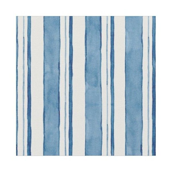 a blue and white striped rug