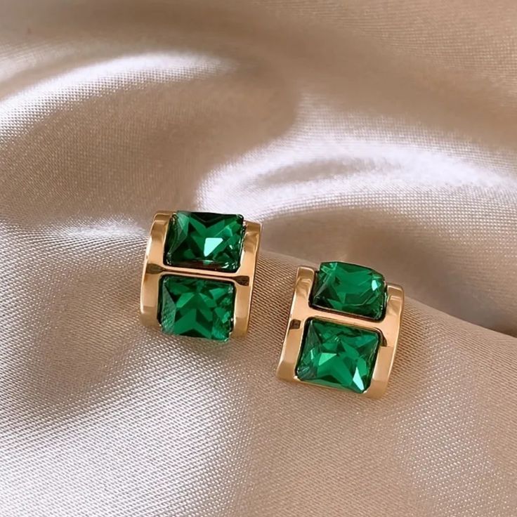 057 Brand New Gold 14k Plated Earrings Simulated Emerald Comes In A Little Gift Box Like The Item? Make An Offer Same Day Shipping Happy Shopping Party Green Gold-plated Earrings, Elegant Rectangular Emerald Earrings For May Birthstone, Elegant Rectangular May Birthstone Earrings, Formal Rectangular Earrings With May Birthstone, Green Gold-plated Earrings For Anniversary, Green Gold Plated Earrings For Anniversary, Green Plated Earrings For Formal Occasions, Formal Green Earrings With Metal Plating, Classic Green Earrings For Party