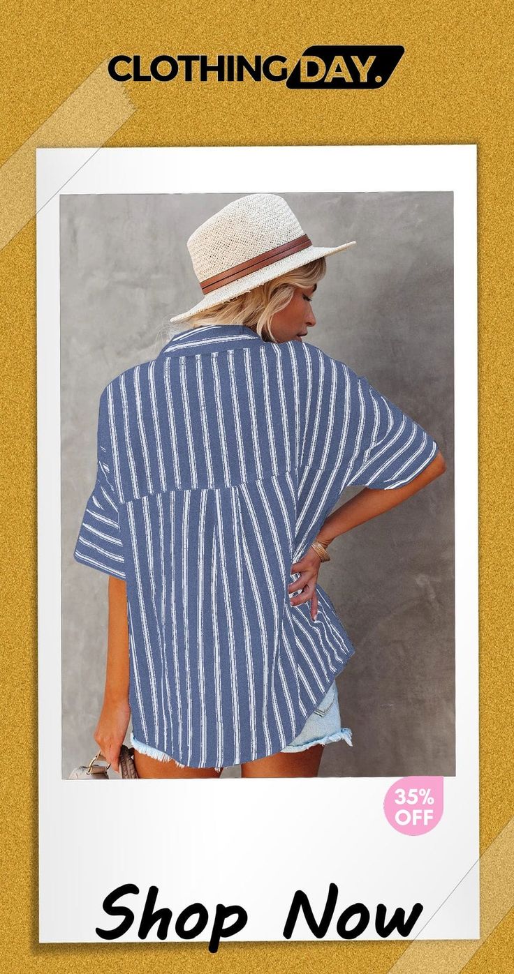 Pocketed Striped Shirt Striped Shirt, Shop Now, Free Shipping, Clothes