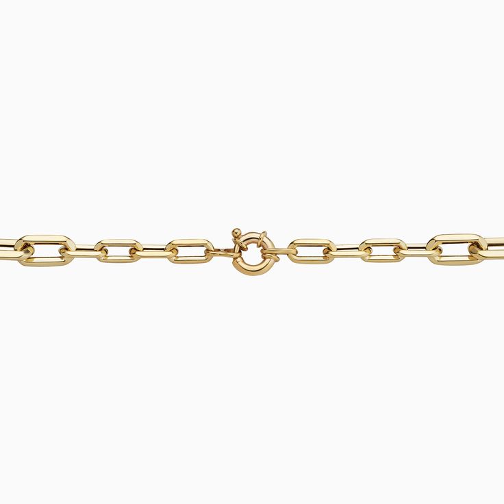 Our Aurum Link Bracelet features large graduated paperclip links with knife-edge detailing, for a high shine, bold and modern take on a classic style. Perfect for layering or wearing on its own, this bracelet will elevate any look. Product Details: Metal: 14 Karat Yellow Gold Weight: 9.2 Grams Construction: Hollow Links, Seniorita Clasp, Origin: Istanbul, Turkey Classic Link Bracelets With Solid Link Construction, Timeless Gold Link Bracelet With Polished Finish, Classic Yellow Gold Paperclip Bracelet With Cable Chain, Formal Gold Cable Chain Link Bracelet, Formal Gold Link Bracelet With Cable Chain, Modern Yellow Gold Paperclip Chain Bracelet, Modern Yellow Gold Oval Link Paperclip Bracelet, Modern Yellow Gold Chain Bracelet With Paperclip Chain, Modern Yellow Gold Bracelet With Paperclip Chain