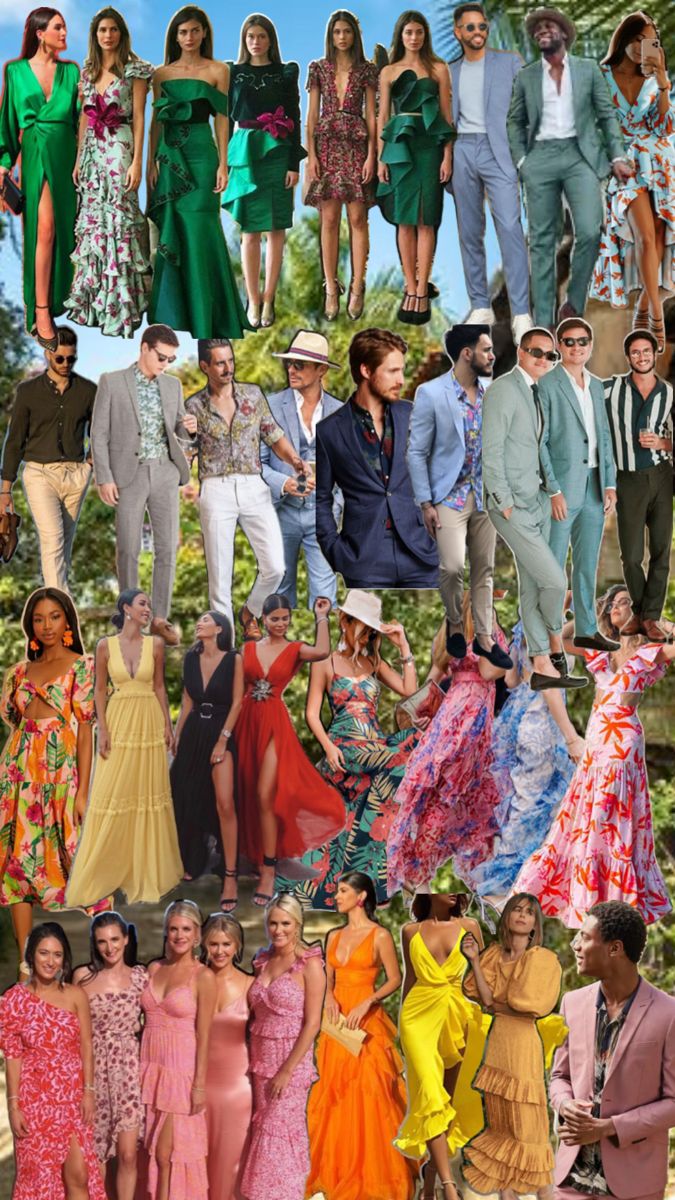 a collage of people dressed in different outfits