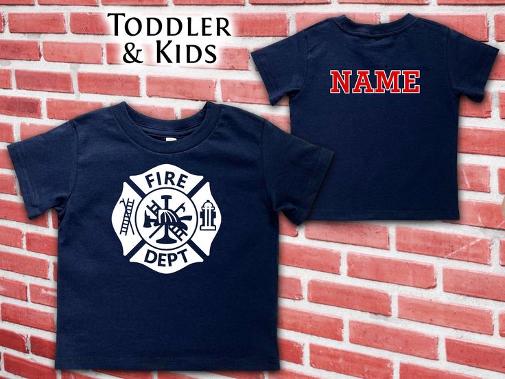 Our personalized Firefighter cotton tee will delight any youngster with their name proudly displayed on the back of the shirt. Choose from a large red or white Maltese Cross on the front. This custom shirt is the perfect gift for birthday or Christmas and a big hit for dress up too.  Measure before you purchase to ensure that your shirt will fit. Shirts can not be returned or exchanged if you order the wrong size. Rabbit Skins STYLE #3321 TODDLER FINE JERSEY TEE 4.5 oz. 100% combed ringspun cott Customizable School Spirit Red T-shirt, Red Team Spirit T-shirt With Name Print, White Maltese, Maltese Cross, Custom Shirt, Gift For Birthday, Jersey Tee, Maltese, Kids Tops