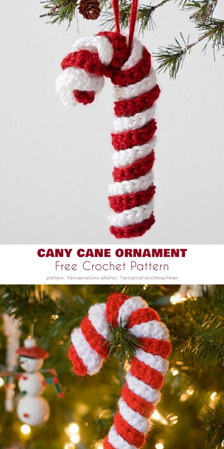 an ornament hanging from a christmas tree with the words candy cane ornament