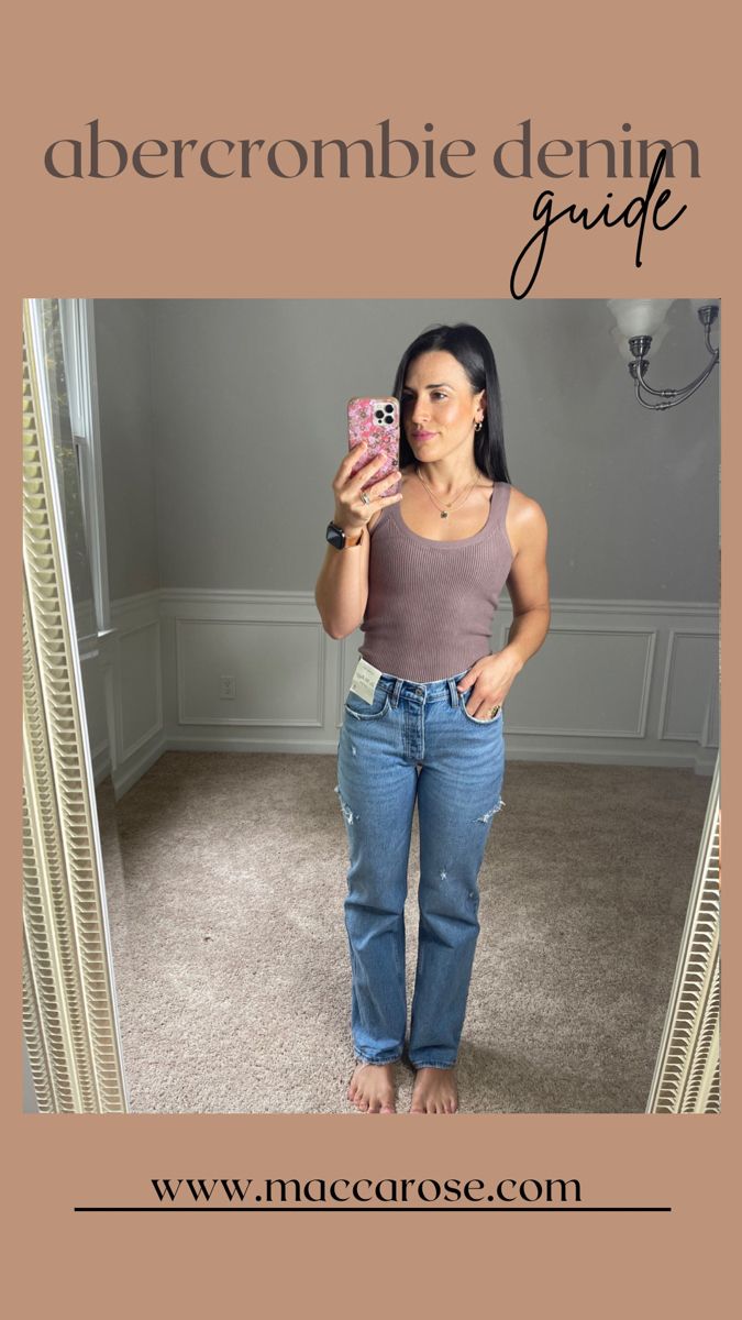 How To Style Abercrombie 90s Straight Leg Jeans, How To Style 90s Straight Leg Jeans, Long Straight Leg Jeans Outfits, Abercrombie 90s Straight Jeans Outfit, Relaxed Jeans Women Outfit, Abercrombie 90s Relaxed Jeans, How To Style 90s Jeans, 90s Relaxed Jeans Outfit, Relaxed Fit Jeans Women Outfits