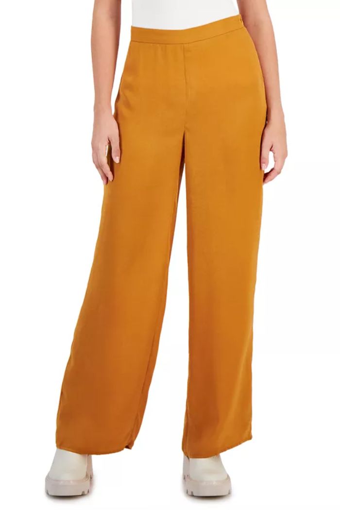 A smooth satin finish lends a charming and sophisticated look to these women's pants from Lucy Paris, keep it simple or accessorize for dressy occasions.Elastic detail at back waistImportedPull-on styleSize & FitRise: approx. 11"; wide-leg silhouetteApprox. inseam: 30-3/8"Materials & CarePolyesterMachine wash Satin Pants, Paris Woman, Women's Pants, Keep It Simple, Bottoms Pants, High Waisted Pants, Satin Finish, Womens Bottoms, Wide Leg Pants