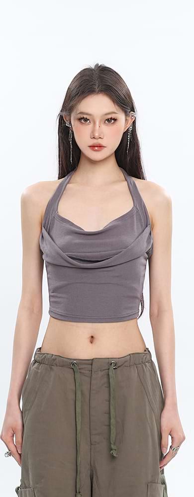 Go for a chic, casual look in the Ruched Halter Crop Top. It features a halter neck and ruched detailing, ideal for pairing with skirts, pants, or jeans. The lightweight fabric makes it perfect for warm days, giving you a stylish look for any occasion.
Gender: WomenMaterial: PolyesterClothing Length: ShortSleeve Length: SleevelessCollar: Halter Spring Ruched Halter Neck Tank Top, Chic Ruched Halter Neck Tops, Stretch Ruched Halter Neck Tank Top, Chic Ruched Halter Neck Tank Top, Casual Stretch Halter Top With Ruched Detail, Versatile Fitted Halter Neck Crop Top, Casual Stretch Ruched Halter Top, Spring Halter Neck Ruched Top, Casual Halter Neck Top For Night Out