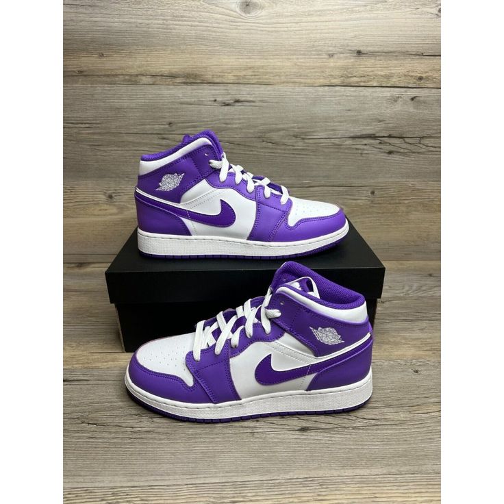 Nike Air Jordan 1 Mid Gs Size 6.5 Purple Venom White Dq8423 511 Brand New In Original Box. Box May Have Damage Due To Stocking And Shipping. Item Is In Perfect Condition. 100% Authentic Or Your Money Back. Ships In Double Box To Protect The Shoe Box. Shipped Via Priority Mail With Tracking Information. Feel Free To Contact Us For Any Questions. Thank You For Visiting Our Store. Shipping Is Excluded For The Following Countries: Europe United Kingdom Purple Nike Shoes, Nike Airmax Plus, Air Jordan 1 Mid Gs, Pretty Sneakers, Nike Fashion Shoes, Purple Nikes, Nike Air Jordan 1 Mid, Purple Sneakers, Nike Air Shoes