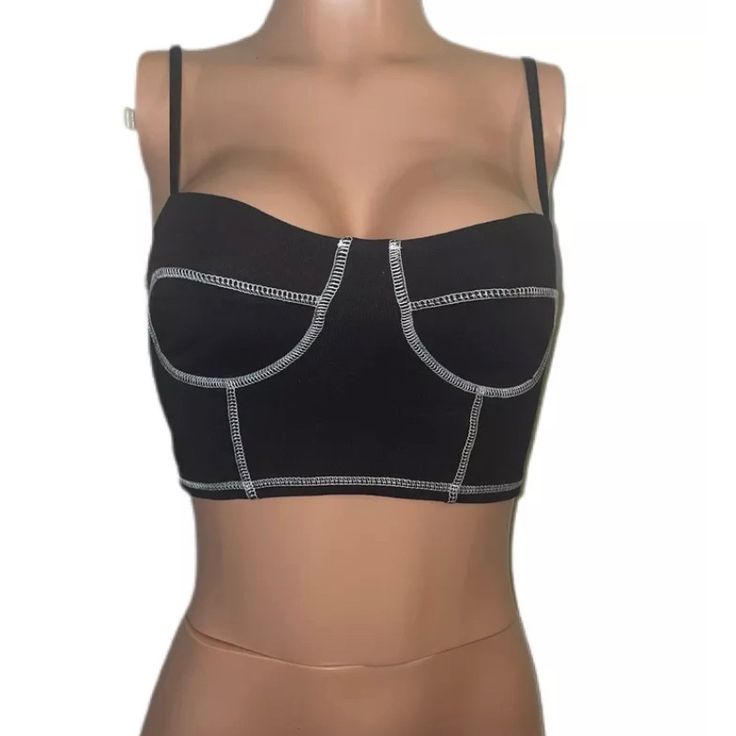 Sexy Black White Threading Crop Cami Bustier Cleavage Top Nwts Forever 21 S. Condition Is "New With Tags". Adjustable Straps. Crop Top Is Cotton/Spandex. Flirty Corset With Built-in Bra For Night Out, Trendy Stretch Corset With Built-in Bra, Fitted Low-cut Tank Top With Built-in Bra, Trendy Club Tube Top With Built-in Bra, Stretch Camisole With Built-in Bra For Date Night, Trendy Corset With Built-in Bra And Spaghetti Straps, Trendy Party Corset With Built-in Bra, Flirty Tank Top With Built-in Bra For Night Out, Flirty Camisole With Built-in Bra For Night Out