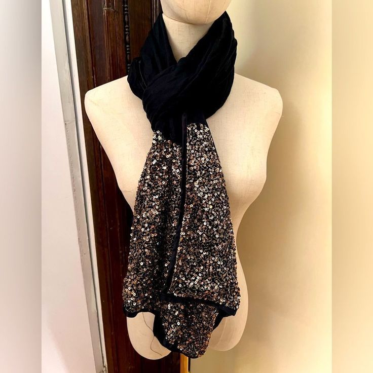 16” Width 80” Length Great For Layering, A Nice Pop. Good For Day And Night. Great Quality - Like New. Sequin Scarf, Anthropologie Accessories, Day And Night, Black Sequins, Scarf Wrap, Scarf Accessory, Layering, Anthropologie, Like New