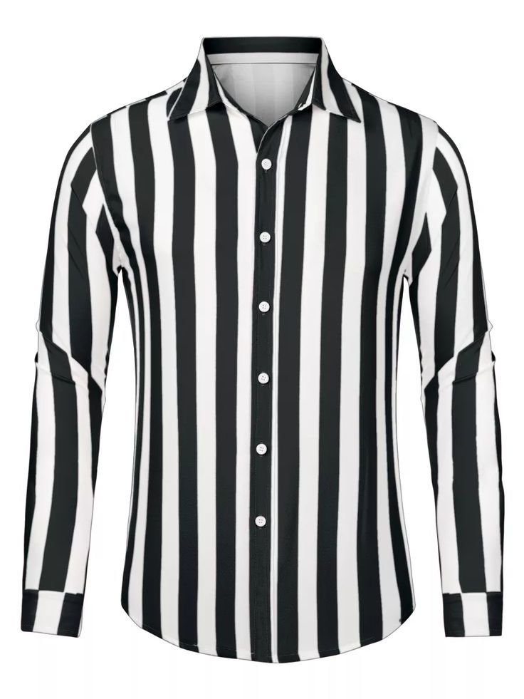 Lars Amadeus Men's Casual Striped Long Sleeves Button Down Dress Shirts : Target Casual Slim Fit Striped Dress Shirt, Casual Striped Slim Fit Dress Shirt, White Button-up Shirt With Contrast Stripes, Black Shirt With Striped Collar For Summer, Black Casual Shirt With Vertical Stripes, Classic Black Shirt With Vertical Stripes, White Vertical Stripe Button-up Shirt, Slim Fit Striped Collared Shirt, Casual Striped Shirt