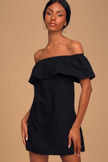 Dresses for Women | Best Women's Dresses Online Casual Off-shoulder Mini Dress In Solid Color, Casual Solid Off-shoulder Mini Dress, Casual Off-shoulder Mini Dress For Night Out, Casual Off-shoulder Mini Dress For Date Night, Horse Tattoos, Pretty Midi Dresses, Afternoon Wedding, Cute Black Dress, Vacay Vibes