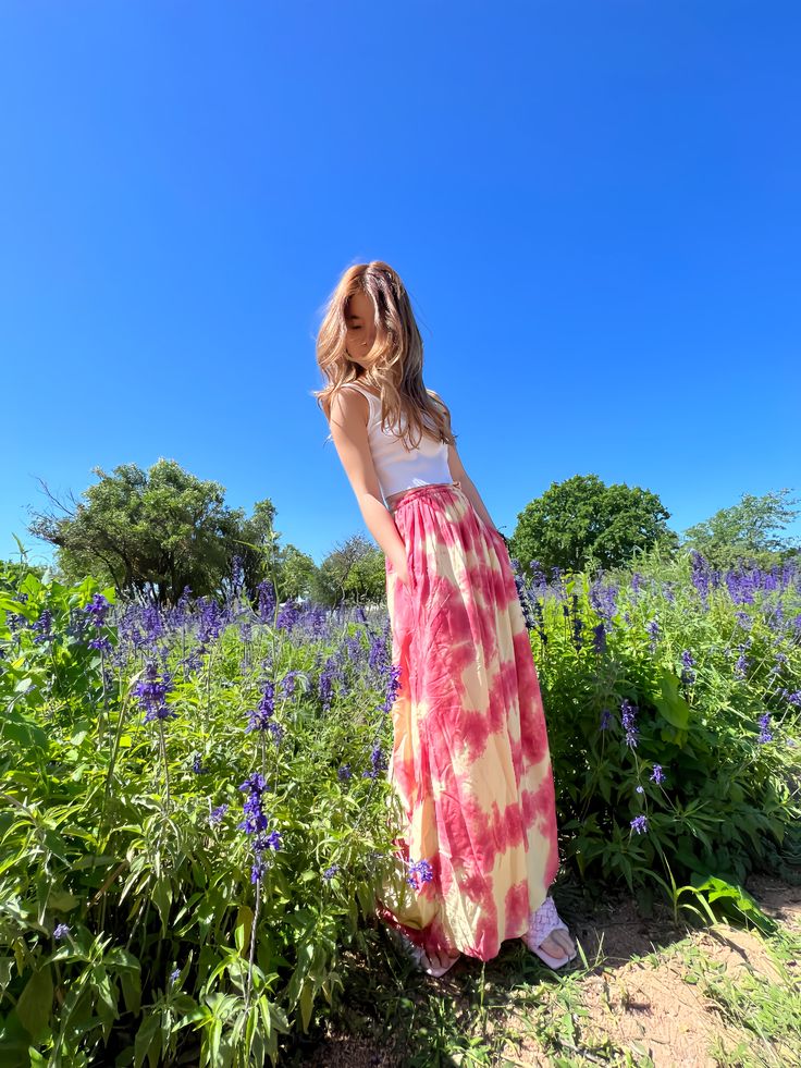 Say "summer vibes" in style with these classic wide-leg tie dye pants! Featuring a cool tie dye indigo color, pockets and a drawstring waist, these pants are perfect for all your summer adventures. Ready, set, slay! Team with a cool crop and your favorite tee, so you can wear it at home, on the beach, or your next party! Available in 3 colors. Features: Handmade Tie-dye Lightweight feel Very comfortable Elastic waistline Breathable Pockets Wide-leg Size + Fit: Model height is 165cm/5.5ft, Americ Bohemian Summer Bottoms For Day Out, Spring Beach Full-length Wide Leg Pants, Spring Beach Full Length Wide Leg Pants, Breezy Wide Leg Pants For Summer, Spring Beach Wide Leg Full Length Pants, Breezy Wide-leg Summer Pants, Breezy Wide-leg Summer Bottoms, Spring Beach Wide-leg Full-length Pants, Pink Summer Beach Pants