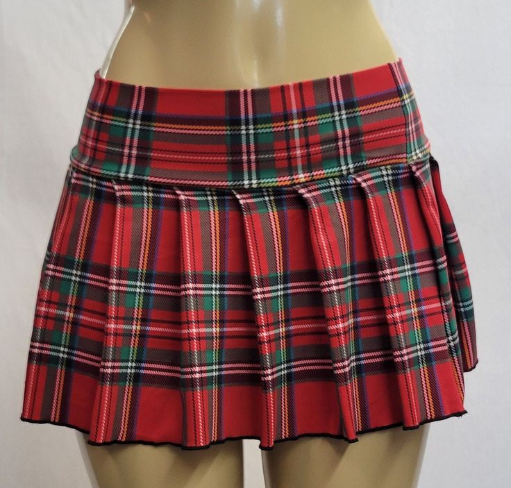 "JUNIOR to PLUS SIZE \"RedSpandex\" PLAID MICRO MINI SKIRT 10\"-13\" LONG. (RedSpandex) TO ENSURE YOU ORDER THE CORRECT SIZE SKIRT, PLEASE READ THIS CAREFULLY; THEN MATCH IT WITH SIZES. ALL OUR SKIRTS ARE ALWAYS MADE WITH A 3\" LONG WAITSBAND + THE LEGNTH OF THE SKIRT. OUR SKIRTS ARE ALL MADE TO ORDER AND THE LENGTH MAY SLIGHTLY CHANGE A FEW CENTIMETERS, BUT WE TRY TO BE AS ACCURATE AS POSSIBLE.  BELOW IF THE FINAL LENGTH OF THE SKIRT.  *XSMALL - Waistband measures 28\" around when fully closed. Cheap Fitted Patchwork Mini Skirt, Fitted Lined Mini Skirt For School, School Tennis Skirt Short Length, Fitted Skort For School, Fitted Tennis Skirt For School, Fitted Short Tennis Skirt For School, Fitted Short Length Tennis Skirt For School, Retro Fitted Skort With Lined Skirt, Fitted Retro Bottoms For School