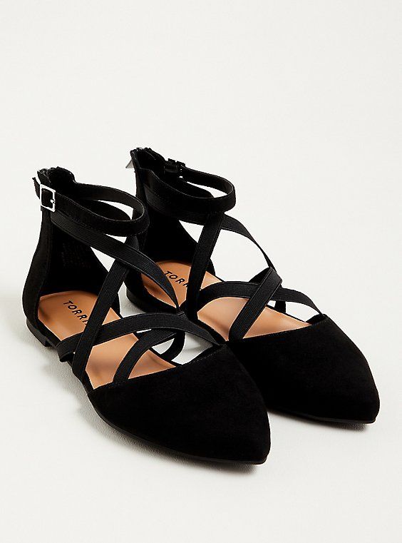 FIT Extra wide width (WW). Extra cushioned footbed; rubber sole. MATERIALS + CARE Man-made materials. 99% fabric, 1% plastic. . DETAILS Pointed toe. . Criss-cross upper. . The best plus size women's stretch criss cross flat - black faux suede (ww) flats in black. These dressy clothes and work-wear, office-wear, career-wear, and business-wear will make you look professional to nail your job interview and wear to work every day. Rock your look from Torrid to Festivals like Coachella and Lollapaloo Fantastic Shoes, Wedding Flats, Faux Suede Fabric, Unique Fits, Everyday Shoes, Mode Masculine, Prom Shoes, Gorgeous Shoes, Red Shoes