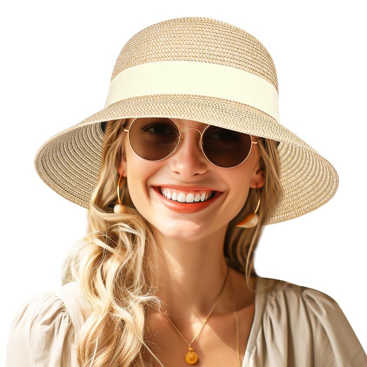 PRICES MAY VARY. 【One size fits most individuals】The brim width of the beach hat reaches 8cm (3.14 inches), with a head circumference of 22.4-23.6inches/ 57cm-60cm.Our floppy sun hats for women comes with an adjustable head circumference cord so you can easily adjust it for the most comfortable fit. 【Wide brim design for full sun protection】The brim of the summer hats for women is wide and slightly downward, which helps to better protect your skin. Our straw beach hat have a high sun protection Wide Brim Bucket Hat With Upf 50+ For Sunbathing, Upf 50+ Wide Brim Bucket Hat For Sunbathing, Lightweight Short Brim Hat For Sunbathing, Lightweight Bucket Hat With Curved Brim For Sunbathing, Solid Sun Hat For Pool And Beach Season, Solid Color Sun Hat For Pool And Beach Season, Outdoor Straw Hat With Upf 50+, Bucket Hat With Upf 50+ For Sunbathing, Beige Sun Hat With Upf 50+ For Sunbathing