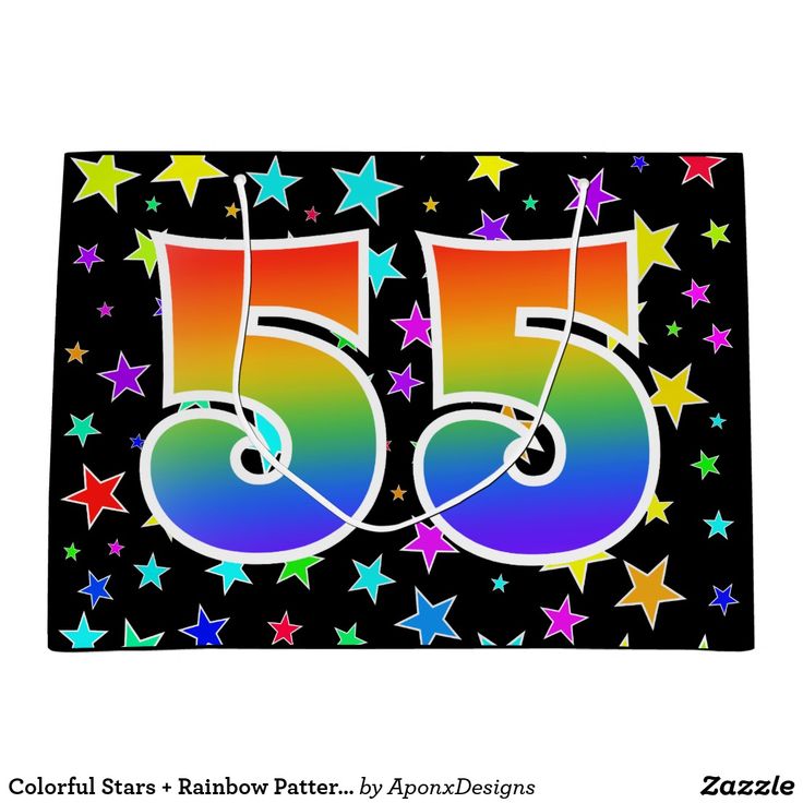 an image of the number thirty three in rainbow colors with stars on black background and white border