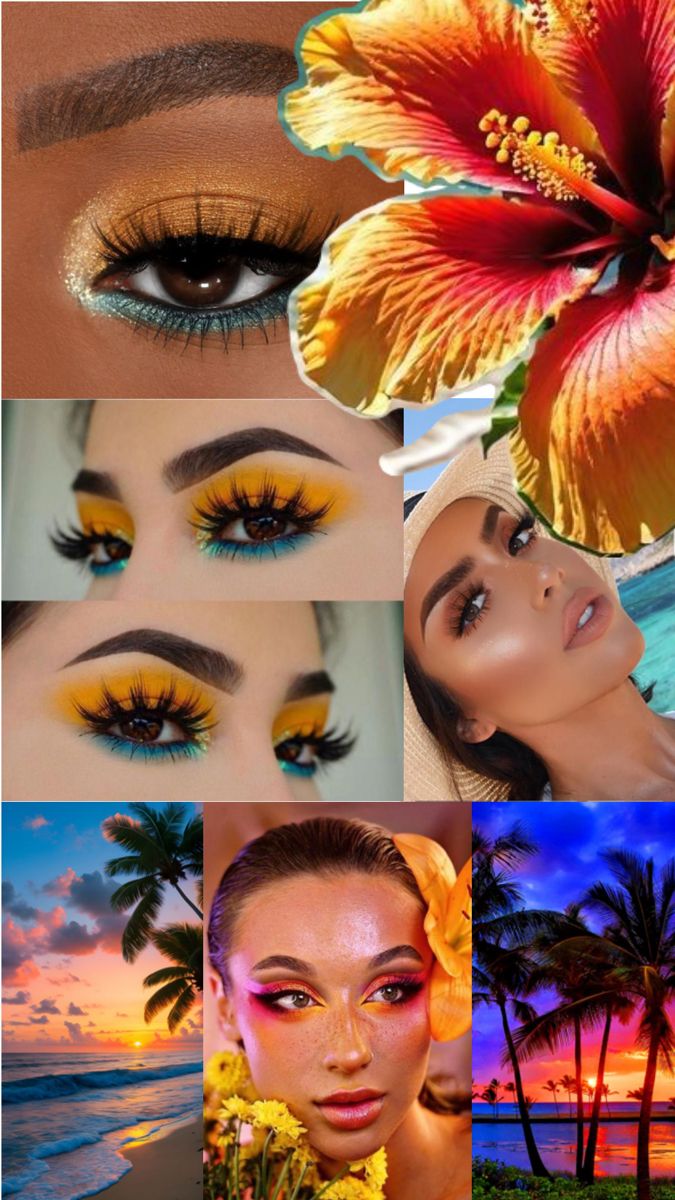 Friday May 24th Luau Makeup Ideas Hawaii, Tropical Makeup Look Hawaii, Hawaiian Makeup Look, Hawaiian Makeup, Bout Makeup, Hawaii Makeup, Hawaii Themed Party, Luau Party, Party Makeup