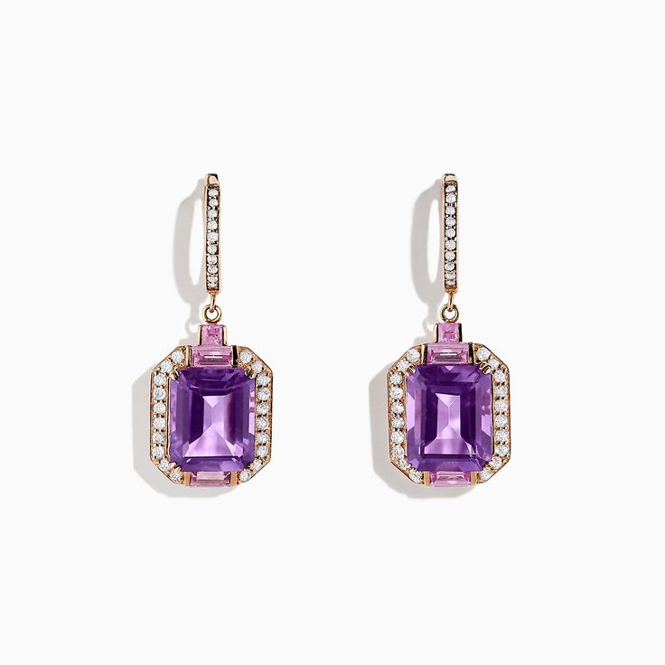 Effy 14K Rose Gold Amethyst, Pink Tourmaline and Diamond Earrings, 7.04 TCW Ruby And Diamond Necklace, Sapphire And Diamond Earrings, Compass Pendant, Morganite Diamond, Gem Diamonds, Multi Sapphire, Link Earrings, Women Diamond, Diamond Shop