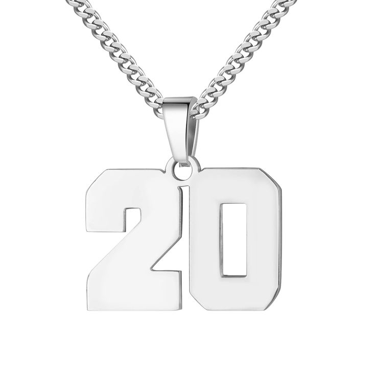 PRICES MAY VARY. √ Choose Your Number Necklace √ Number 0-99 choose your favorite number, support your favorite Athletes. Bring lucky number and strength to you and him/her. √ Trustworthy Material √ Number pendant and number chain is made from 316L stainless steel. Advantage is Strong and hypoallergenic waterproof, will not change color. Suit long time to wear and save. √ Number Chain Size √ Chain Length: 22+2 inches. Width: 0.15 inch. The chain is very strong and suitable for everyday wear. Clo Necklace For Boy, Favorite Number, Number Necklace, Black Flannel, Football Gift, Inspirational Jewelry, Number 0, Lucky Number, Football Gifts