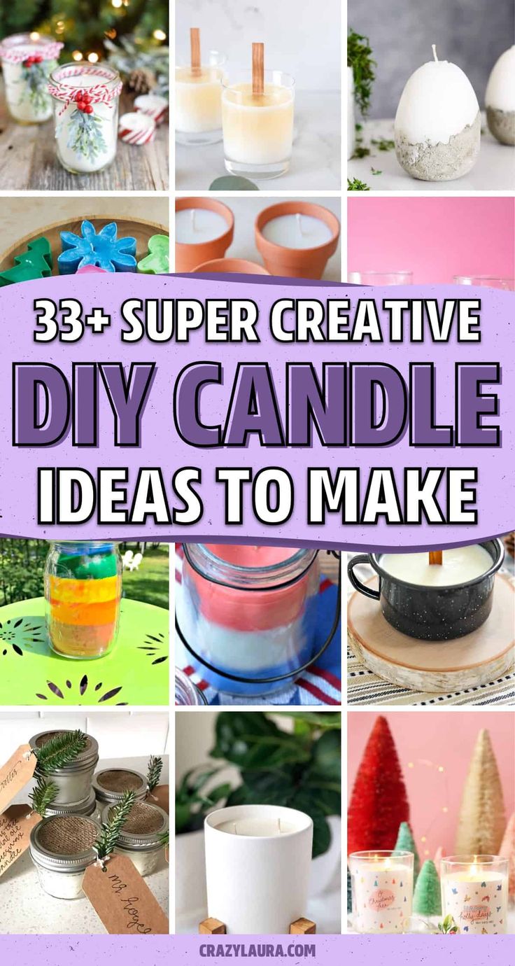 the collage shows different types of candles and other things to make it look like they are