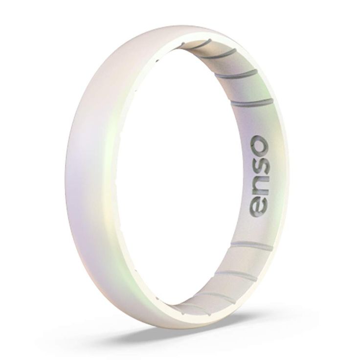 a white ring with the word omo on it's side and an arrow in the middle